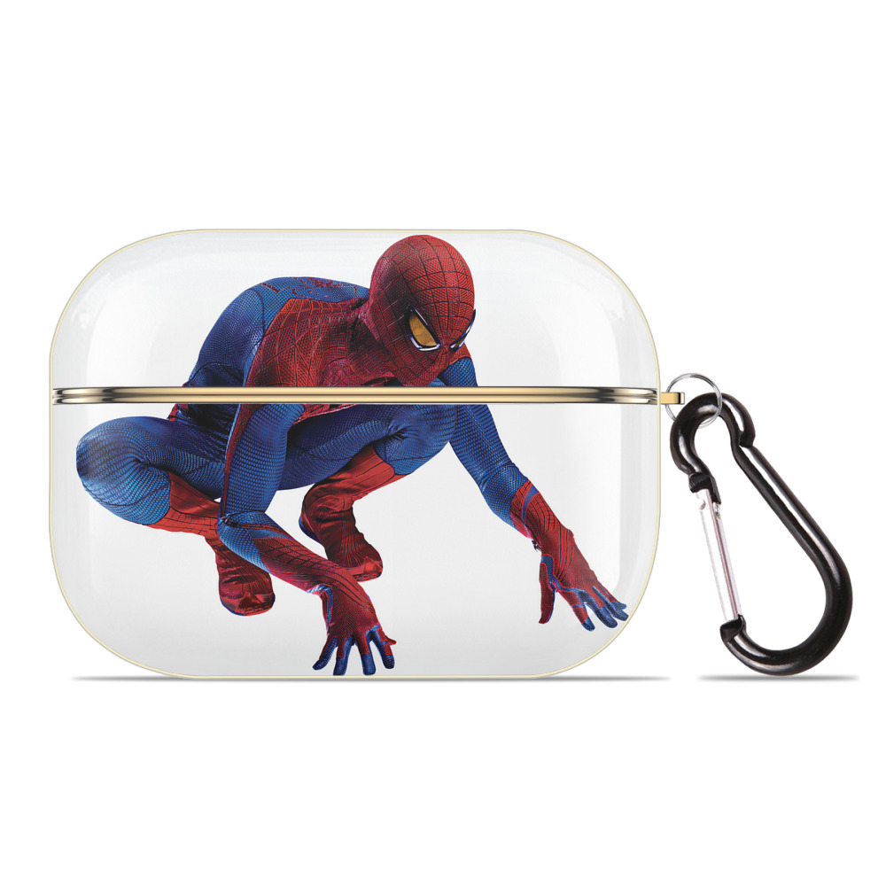 （画像用） Spider Man スパイダーマン 【AirPods Pro用】ハードシェル保護ケース｜耐衝撃・防指紋・カラビナ付き商品仕様