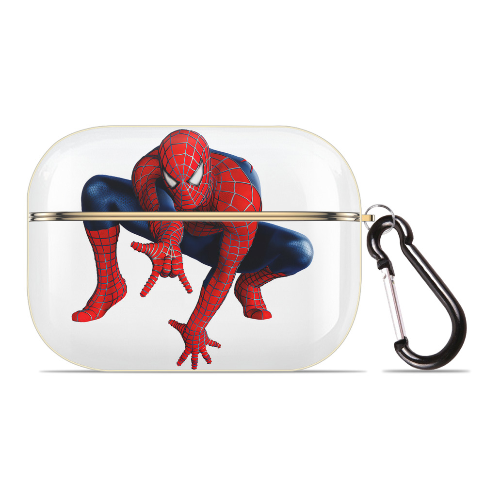 （画像用） Spider Man スパイダーマン 【AirPods Pro用】ハードシェル保護ケース｜耐衝撃・防指紋・カラビナ付き商品仕様