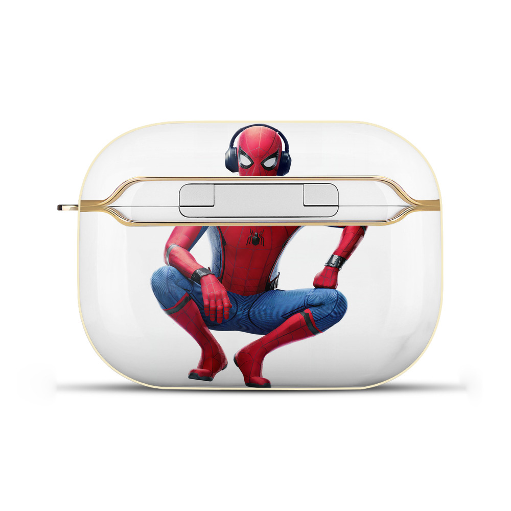 （画像用） Spider Man スパイダーマン 【AirPods Pro用】ハードシェル保護ケース｜耐衝撃・防指紋・カラビナ付き商品仕様