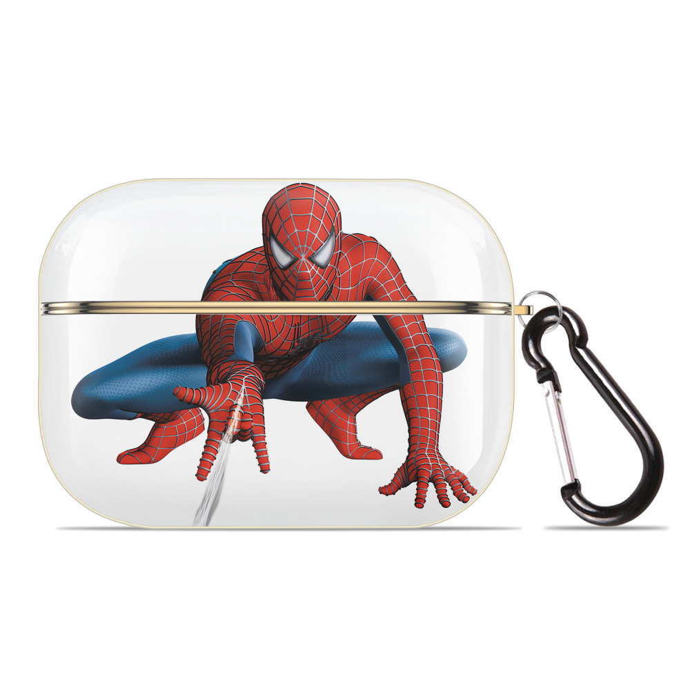 （画像用） Spider Man スパイダーマン 【AirPods Pro用】ハードシェル保護ケース｜耐衝撃・防指紋・カラビナ付き商品仕様