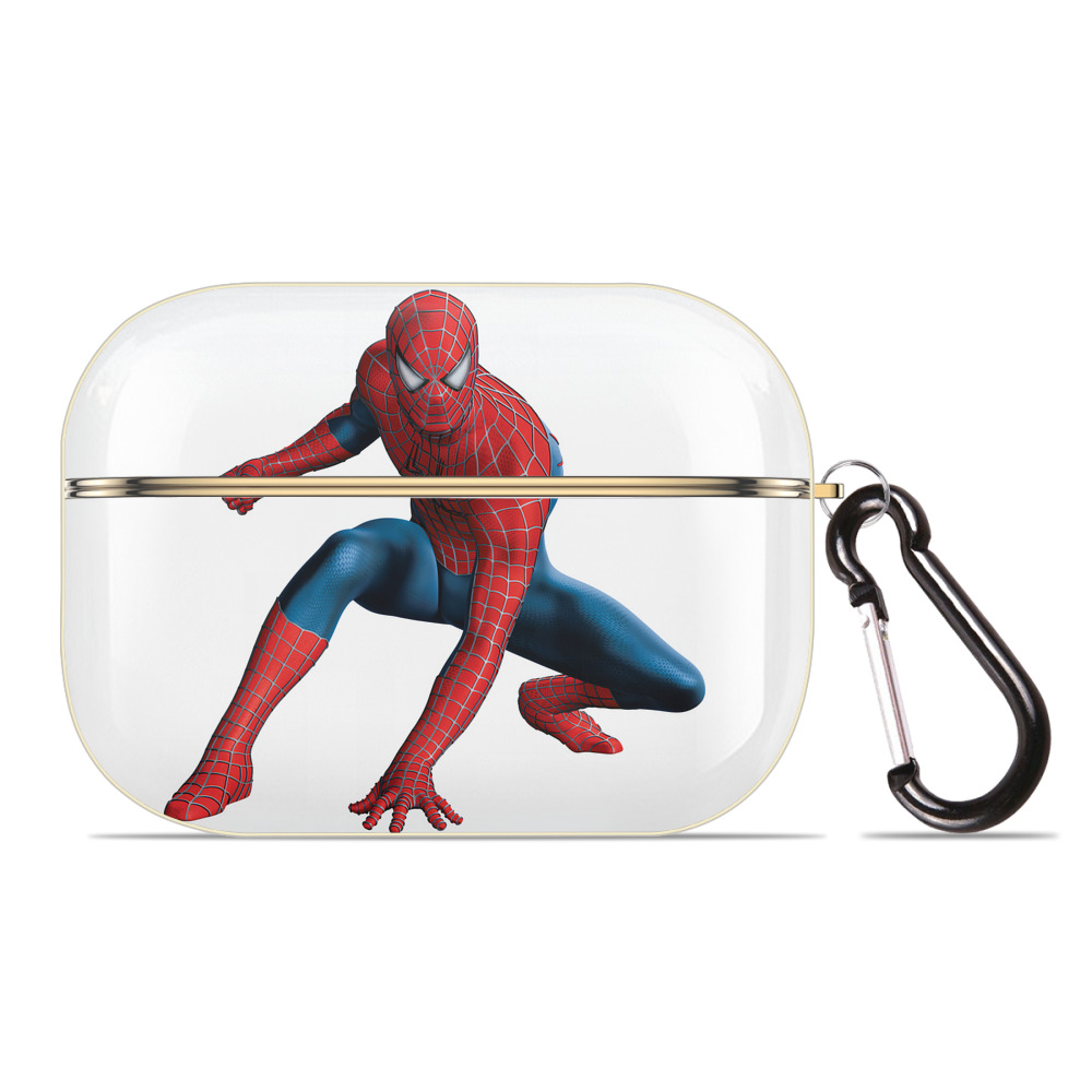 （画像用） Spider Man スパイダーマン 【AirPods Pro用】ハードシェル保護ケース｜耐衝撃・防指紋・カラビナ付き商品仕様