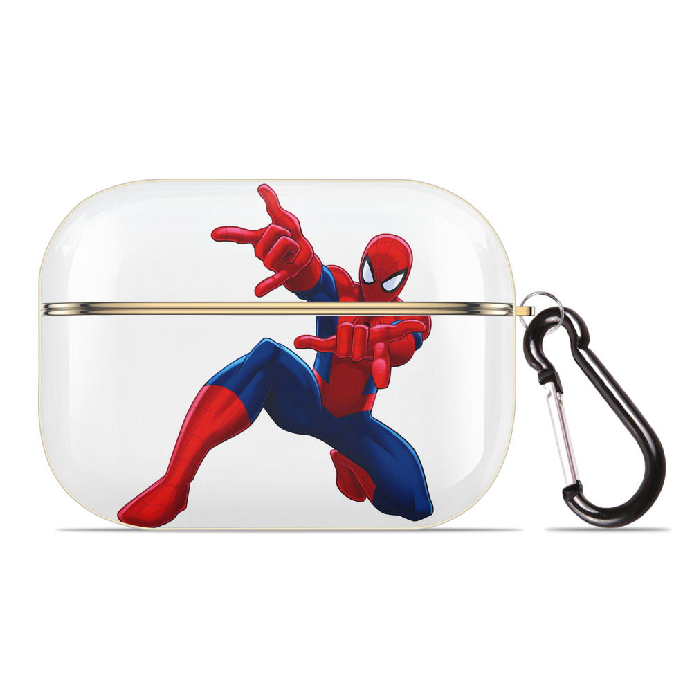 （画像用） Spider Man スパイダーマン 【AirPods Pro用】ハードシェル保護ケース｜耐衝撃・防指紋・カラビナ付き商品仕様