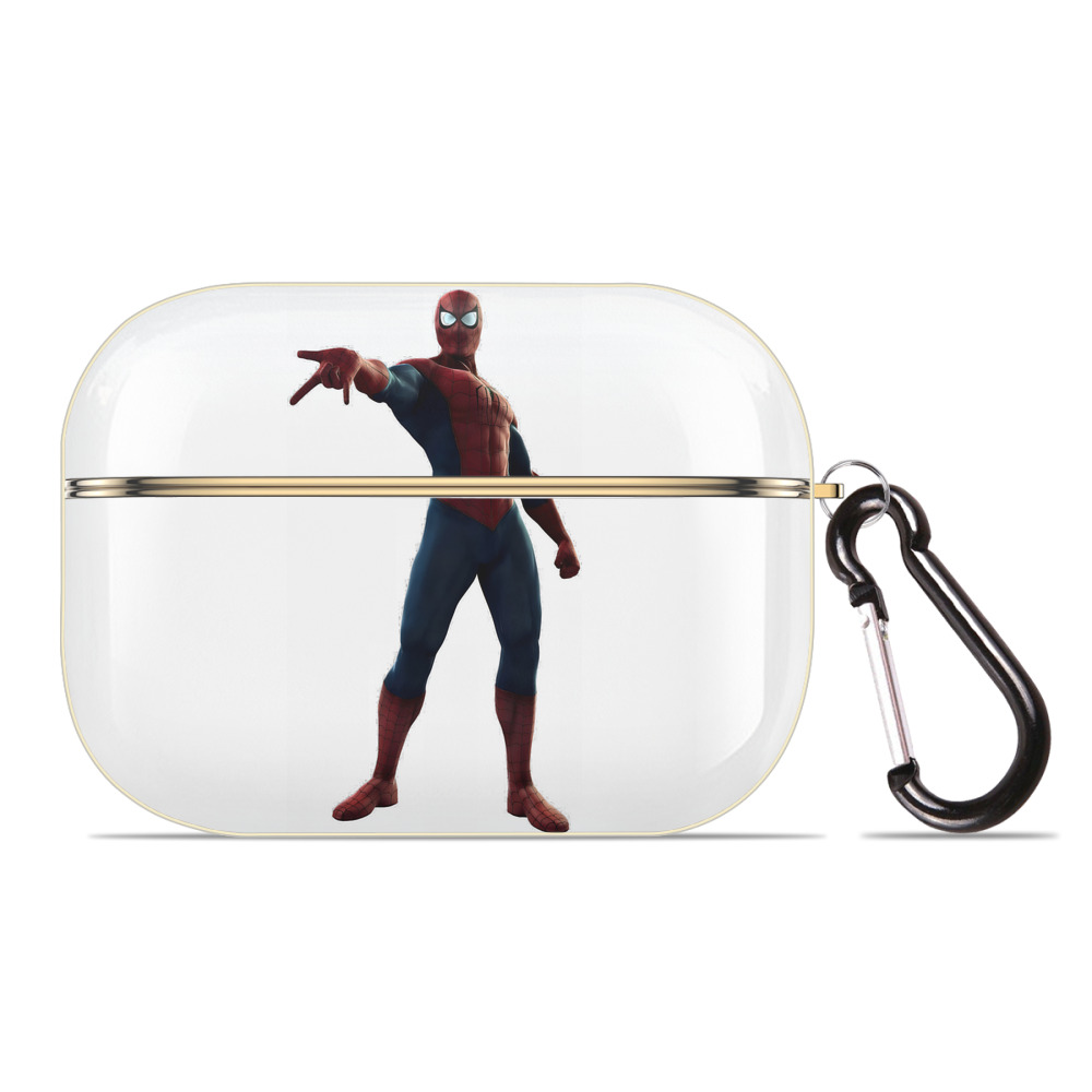 （画像用） Spider Man スパイダーマン 【AirPods Pro用】ハードシェル保護ケース｜耐衝撃・防指紋・カラビナ付き商品仕様
