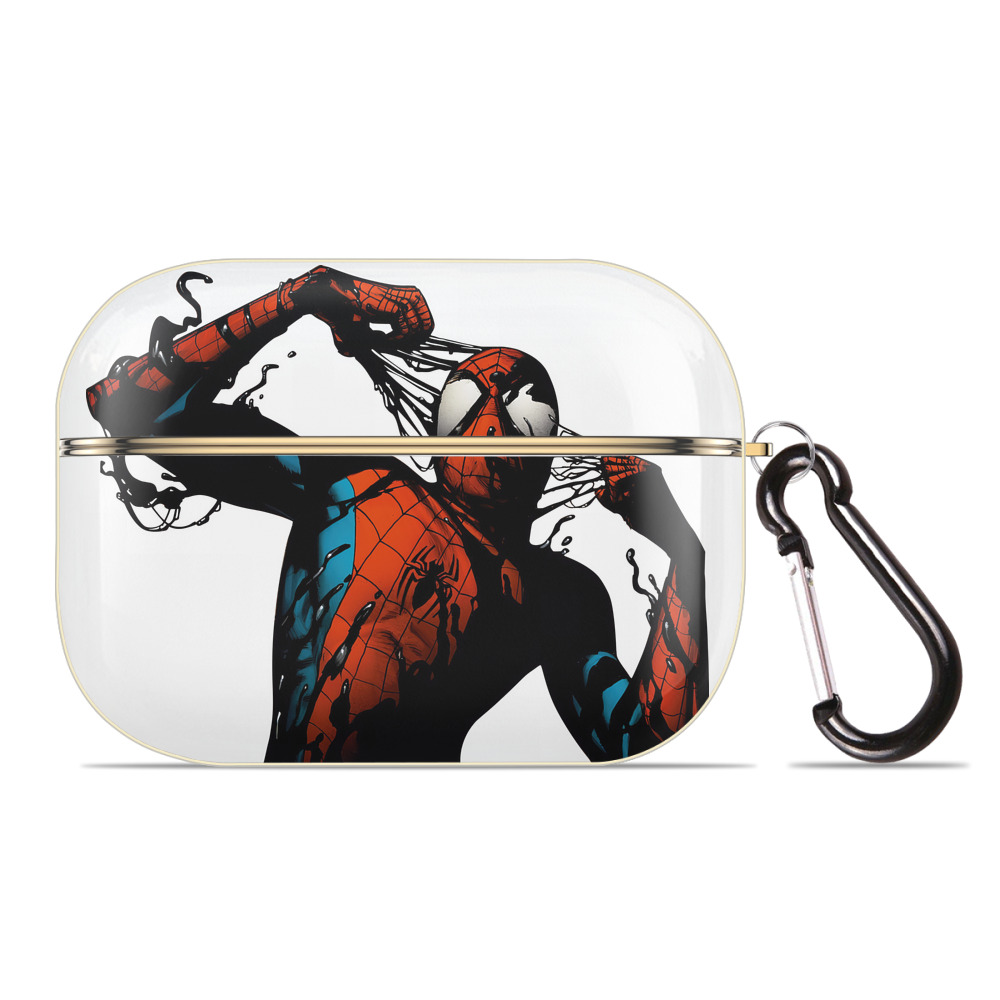 （画像用） Spider Man スパイダーマン 【AirPods Pro用】ハードシェル保護ケース｜耐衝撃・防指紋・カラビナ付き商品仕様
