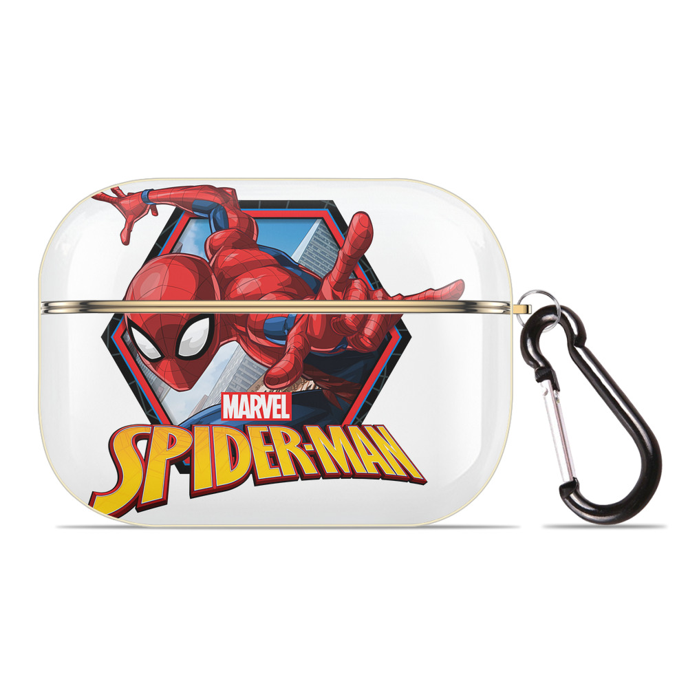 （画像用） Spider Man スパイダーマン 【AirPods Pro用】ハードシェル保護ケース｜耐衝撃・防指紋・カラビナ付き商品仕様
