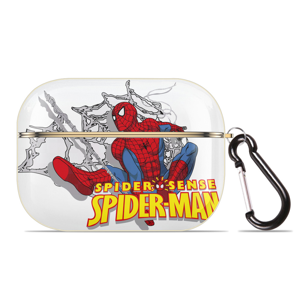 （画像用） Spider Man スパイダーマン 【AirPods Pro用】ハードシェル保護ケース｜耐衝撃・防指紋・カラビナ付き商品仕様