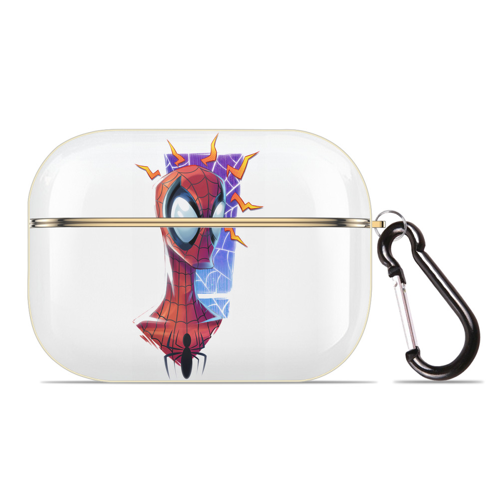 （画像用） Spider Man スパイダーマン 【AirPods Pro用】ハードシェル保護ケース｜耐衝撃・防指紋・カラビナ付き商品仕様