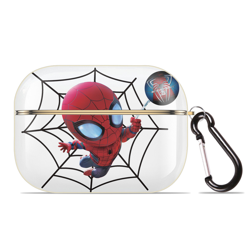 （画像用） Spider Man スパイダーマン 【AirPods Pro用】ハードシェル保護ケース｜耐衝撃・防指紋・カラビナ付き商品仕様