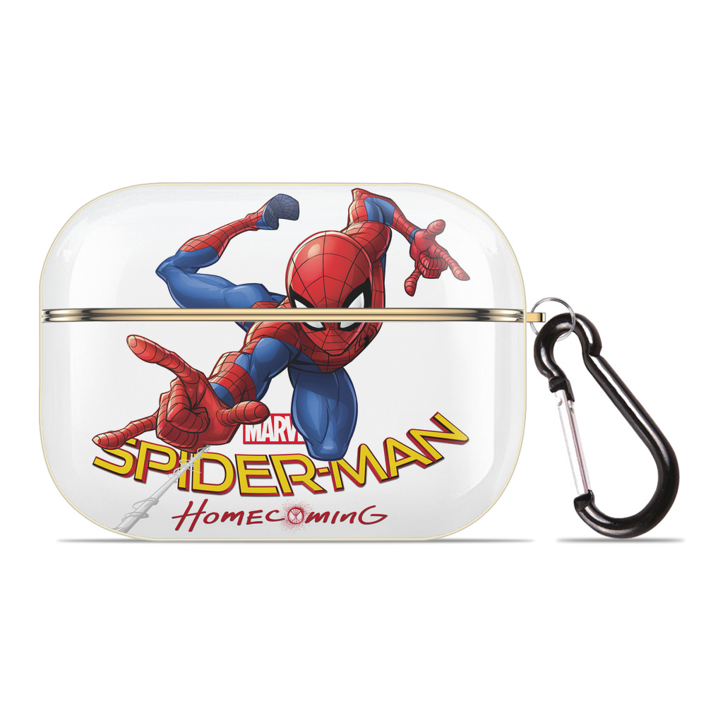 （画像用） Spider Man スパイダーマン 【AirPods Pro用】ハードシェル保護ケース｜耐衝撃・防指紋・カラビナ付き商品仕様