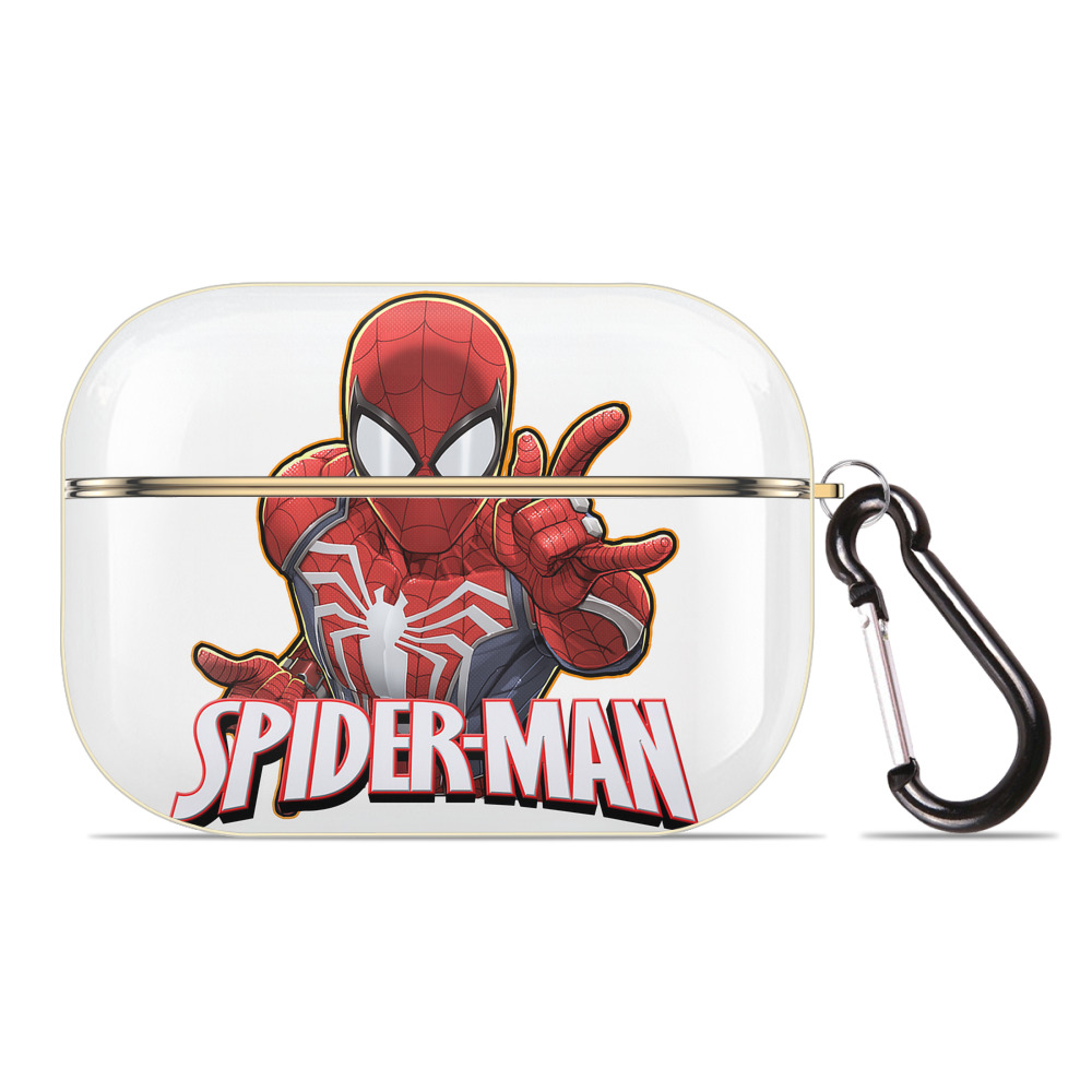 （画像用） Spider Man スパイダーマン 【AirPods Pro用】ハードシェル保護ケース｜耐衝撃・防指紋・カラビナ付き商品仕様