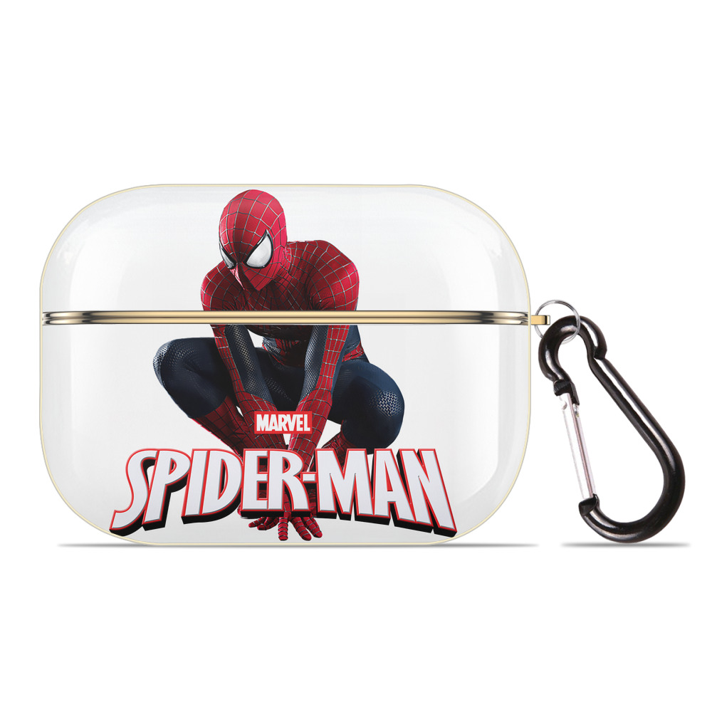 （画像用） Spider Man スパイダーマン 【AirPods Pro用】ハードシェル保護ケース｜耐衝撃・防指紋・カラビナ付き商品仕様