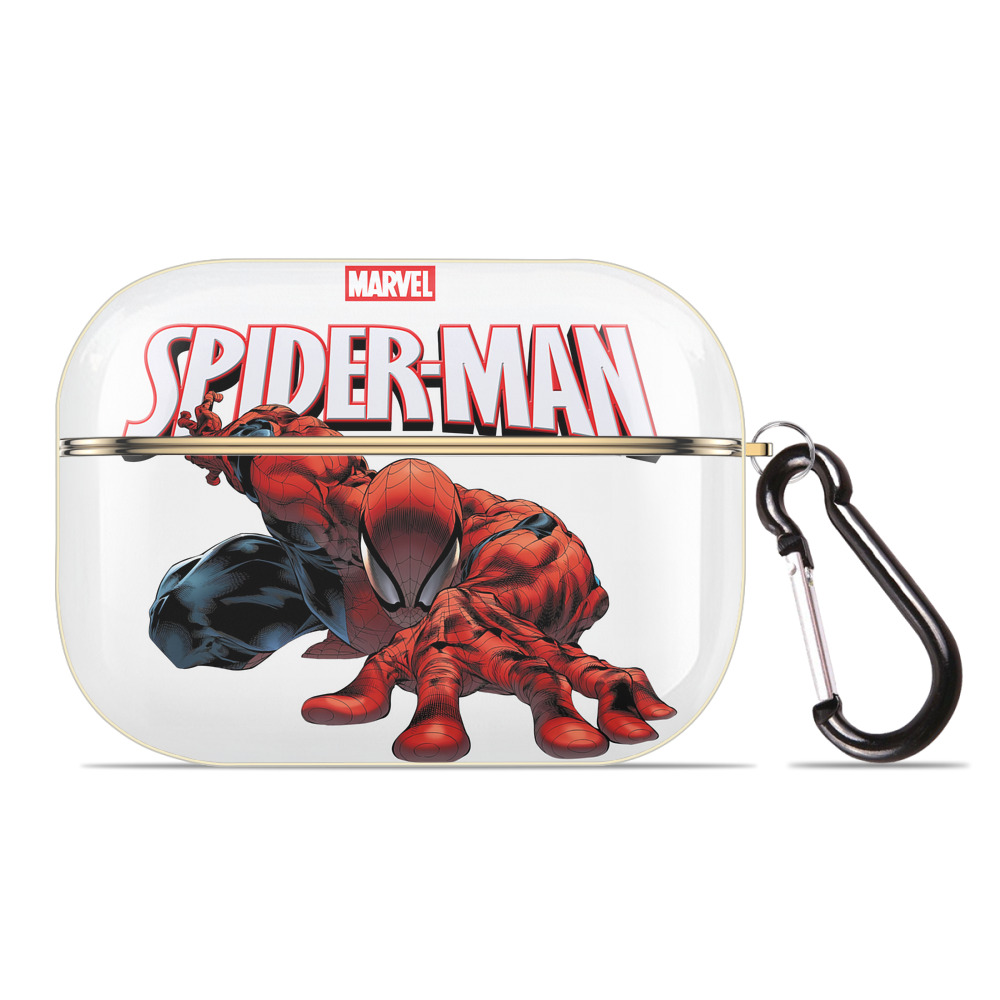 （画像用） Spider Man スパイダーマン 【AirPods Pro用】ハードシェル保護ケース｜耐衝撃・防指紋・カラビナ付き商品仕様