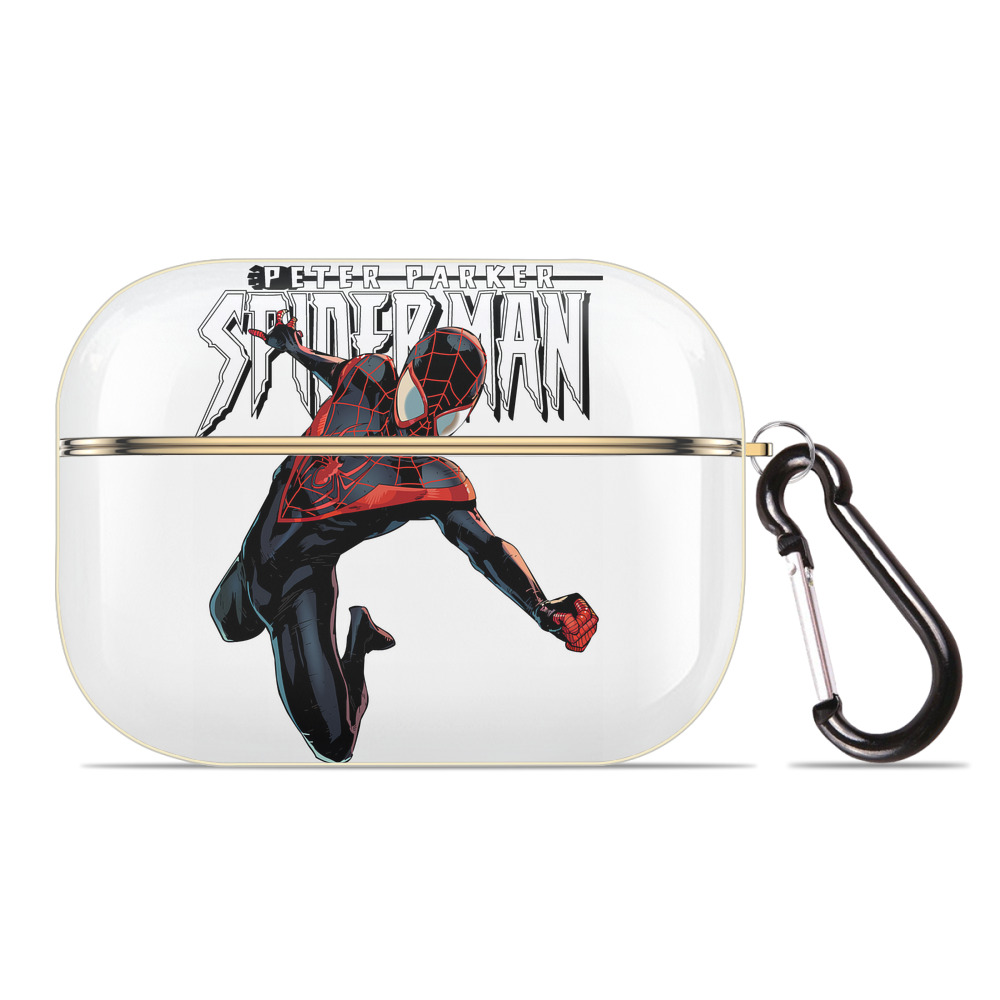 （画像用） Spider Man スパイダーマン 【AirPods Pro用】ハードシェル保護ケース｜耐衝撃・防指紋・カラビナ付き商品仕様