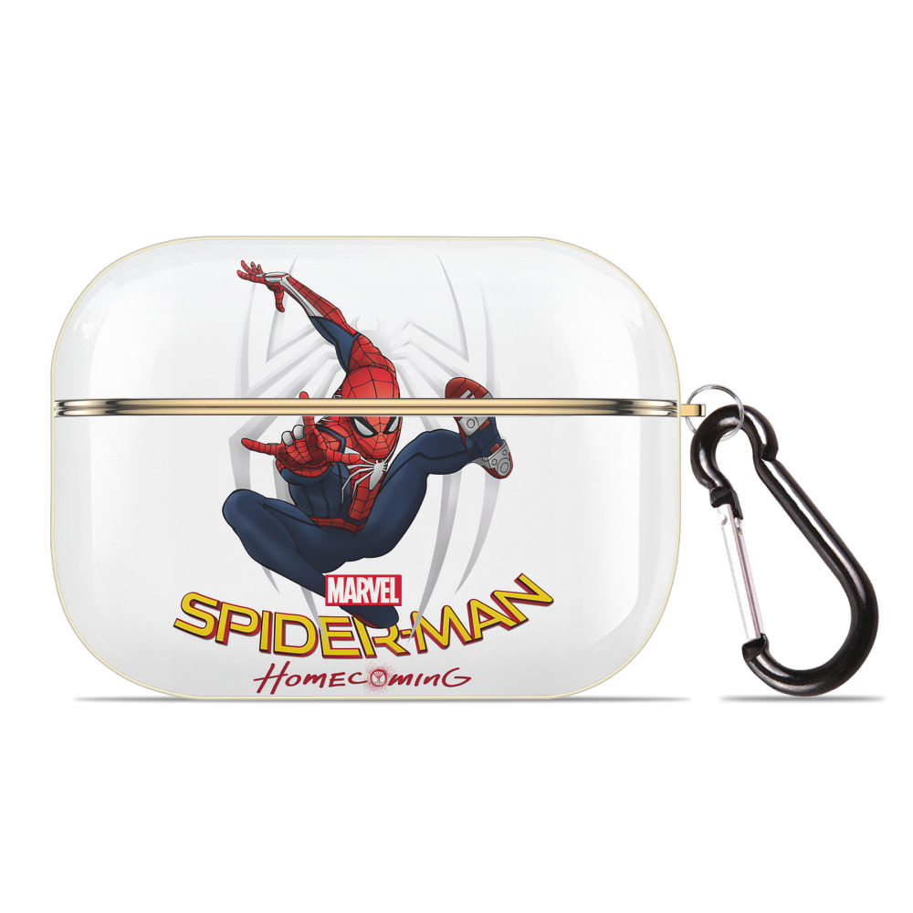 （画像用） Spider Man スパイダーマン 【AirPods Pro用】ハードシェル保護ケース｜耐衝撃・防指紋・カラビナ付き商品仕様