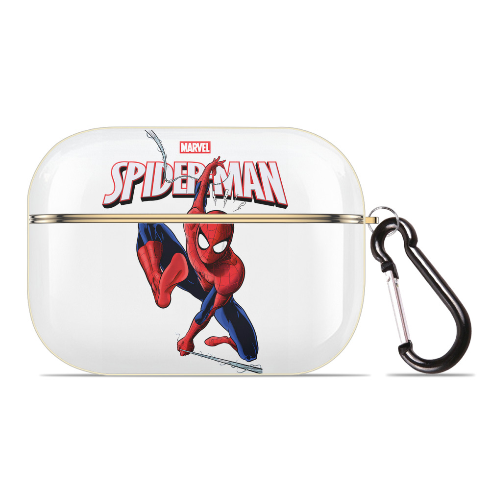 （画像用） Spider Man スパイダーマン 【AirPods Pro用】ハードシェル保護ケース｜耐衝撃・防指紋・カラビナ付き商品仕様