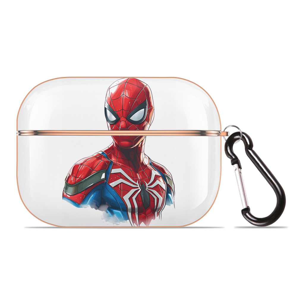 （画像用） Spider Man スパイダーマン 【AirPods Pro用】ハードシェル保護ケース｜耐衝撃・防指紋・カラビナ付き商品仕様