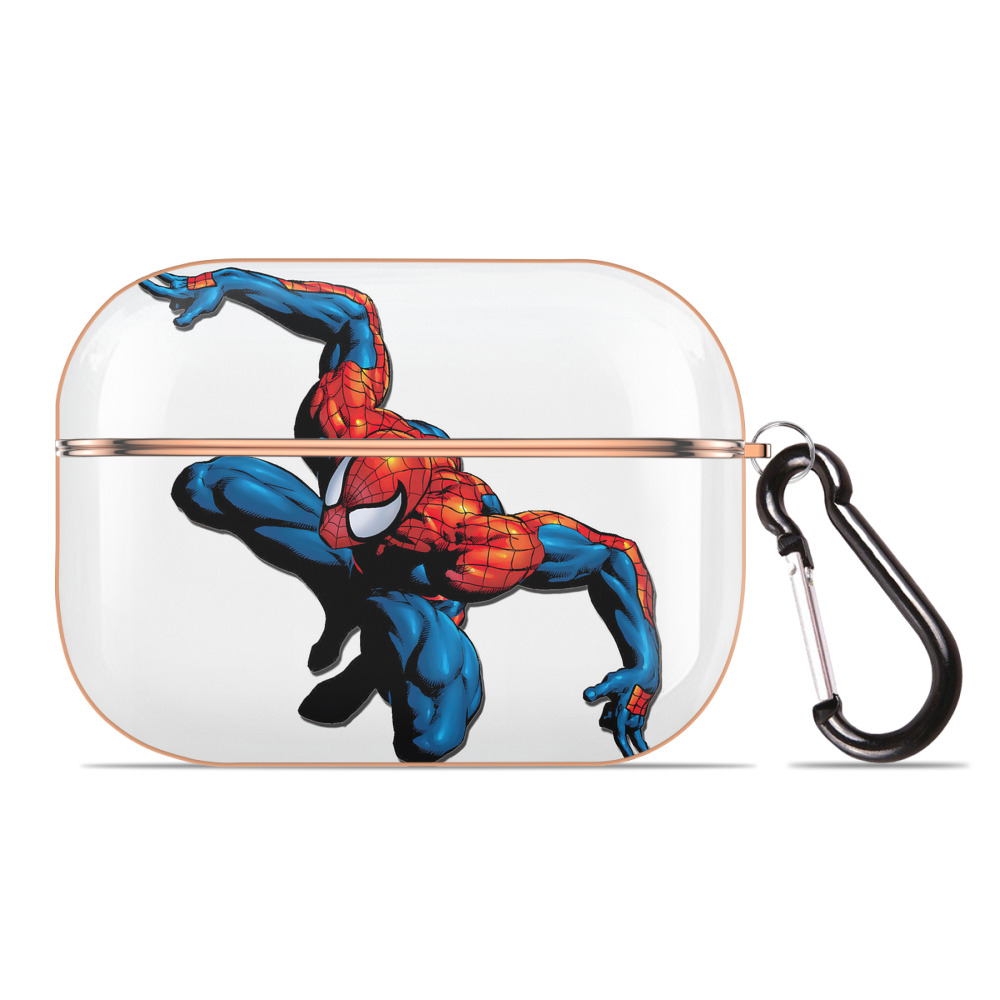 （画像用） Spider Man スパイダーマン 【AirPods Pro用】ハードシェル保護ケース｜耐衝撃・防指紋・カラビナ付き商品仕様