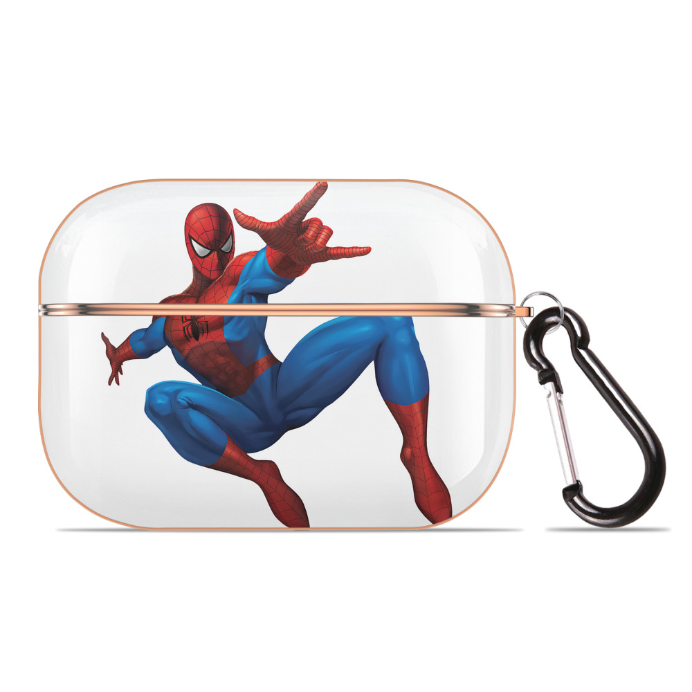 （画像用） Spider Man スパイダーマン 【AirPods Pro用】ハードシェル保護ケース｜耐衝撃・防指紋・カラビナ付き商品仕様