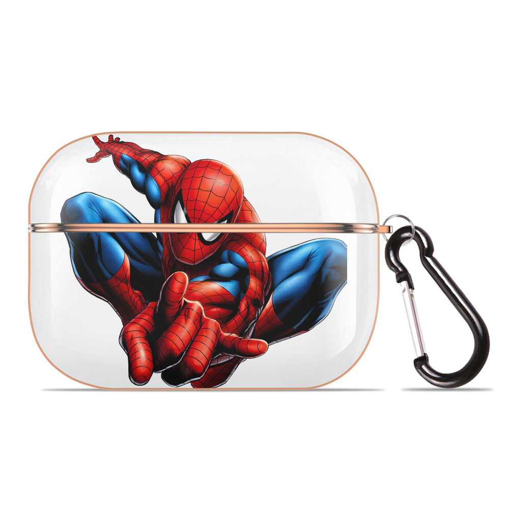 （画像用） Spider Man スパイダーマン 【AirPods Pro用】ハードシェル保護ケース｜耐衝撃・防指紋・カラビナ付き商品仕様