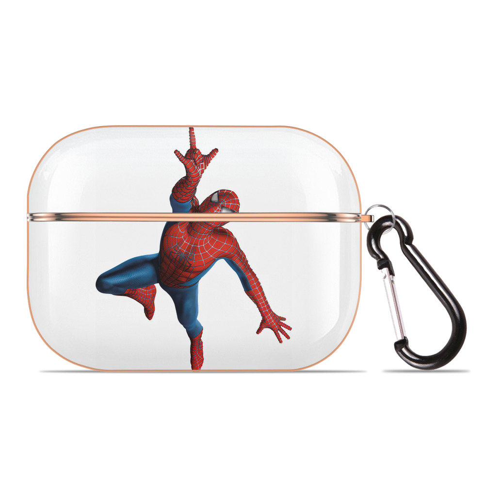 （画像用） Spider Man スパイダーマン 【AirPods Pro用】ハードシェル保護ケース｜耐衝撃・防指紋・カラビナ付き商品仕様