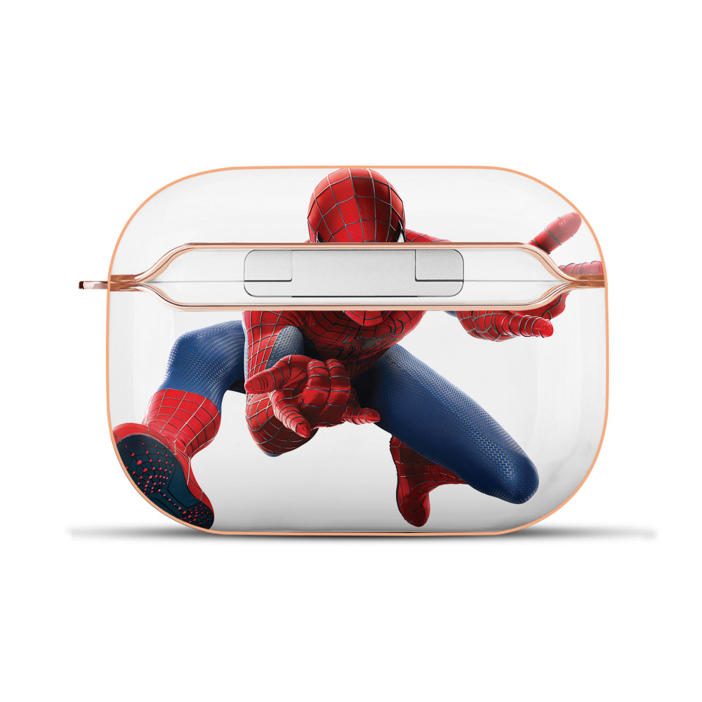 （画像用） Spider Man スパイダーマン 【AirPods Pro用】ハードシェル保護ケース｜耐衝撃・防指紋・カラビナ付き商品仕様