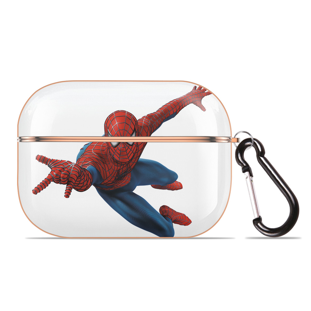 （画像用） Spider Man スパイダーマン 【AirPods Pro用】ハードシェル保護ケース｜耐衝撃・防指紋・カラビナ付き商品仕様