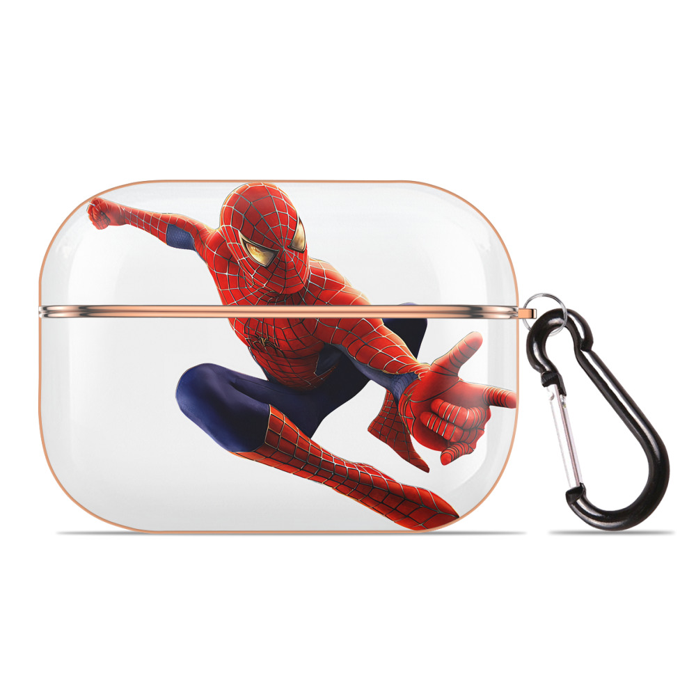 （画像用） Spider Man スパイダーマン 【AirPods Pro用】ハードシェル保護ケース｜耐衝撃・防指紋・カラビナ付き商品仕様