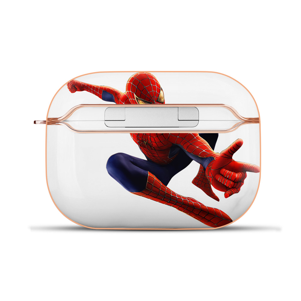 （画像用） Spider Man スパイダーマン 【AirPods Pro用】ハードシェル保護ケース｜耐衝撃・防指紋・カラビナ付き商品仕様