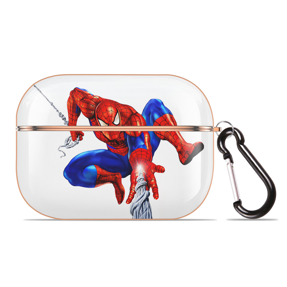 （画像用） Spider Man スパイダーマン 【AirPods Pro用】ハードシェル保護ケース｜耐衝撃・防指紋・カラビナ付き商品仕様