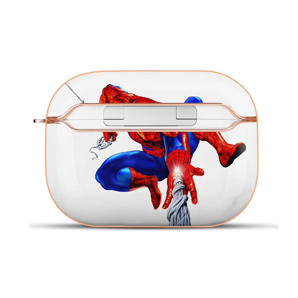 （画像用） Spider Man スパイダーマン 【AirPods Pro用】ハードシェル保護ケース｜耐衝撃・防指紋・カラビナ付き商品仕様