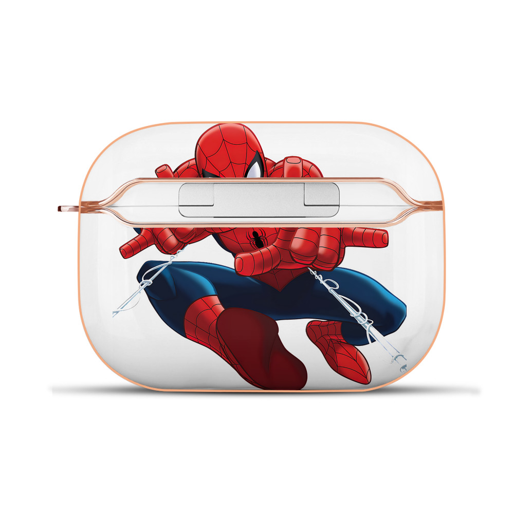 （画像用） Spider Man スパイダーマン 【AirPods Pro用】ハードシェル保護ケース｜耐衝撃・防指紋・カラビナ付き商品仕様