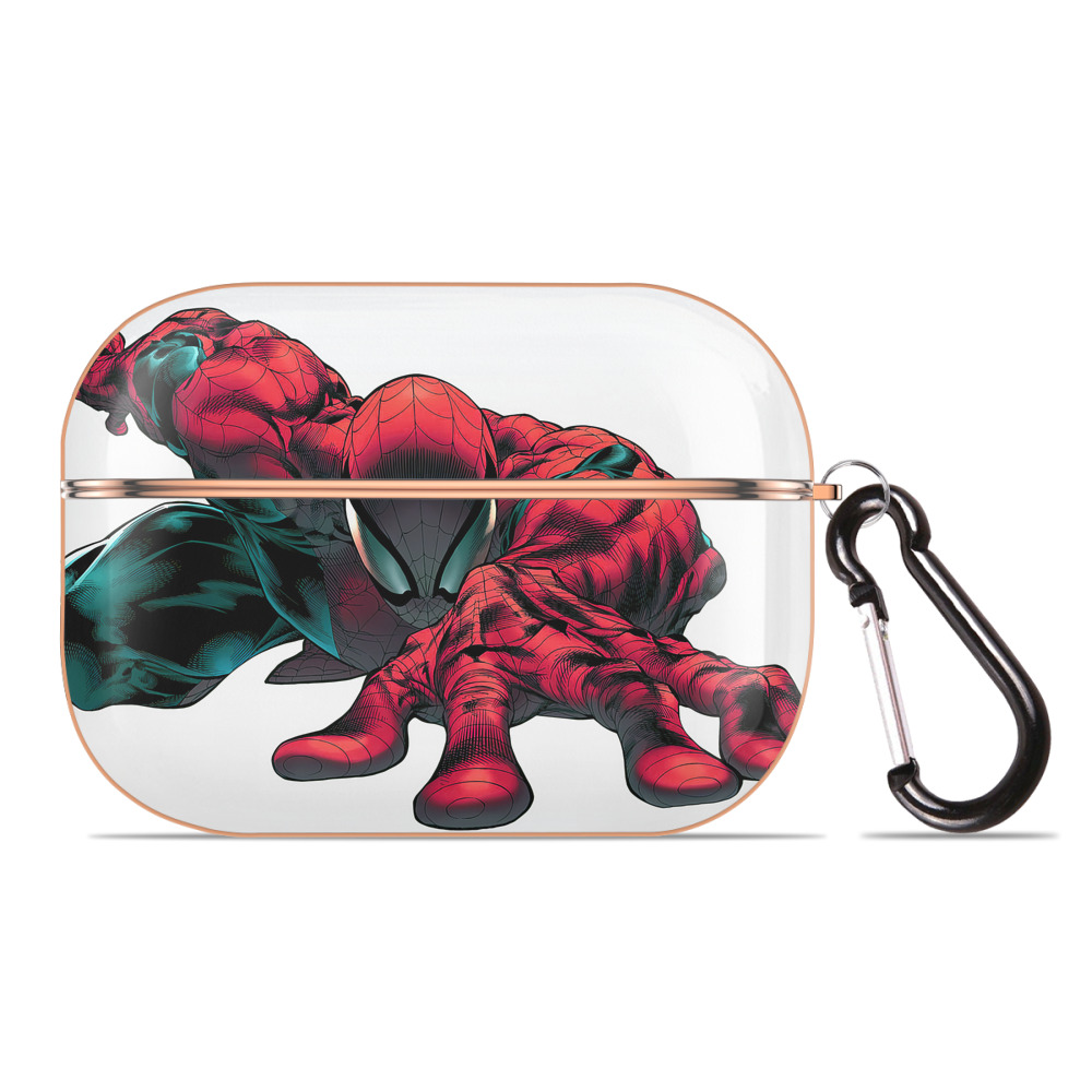 （画像用） Spider Man スパイダーマン 【AirPods Pro用】ハードシェル保護ケース｜耐衝撃・防指紋・カラビナ付き商品仕様