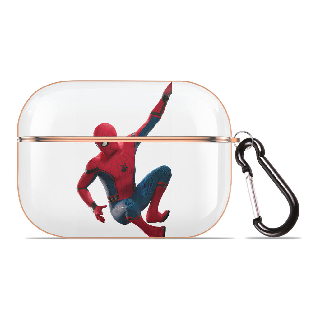 （画像用） Spider Man スパイダーマン 【AirPods Pro用】ハードシェル保護ケース｜耐衝撃・防指紋・カラビナ付き商品仕様