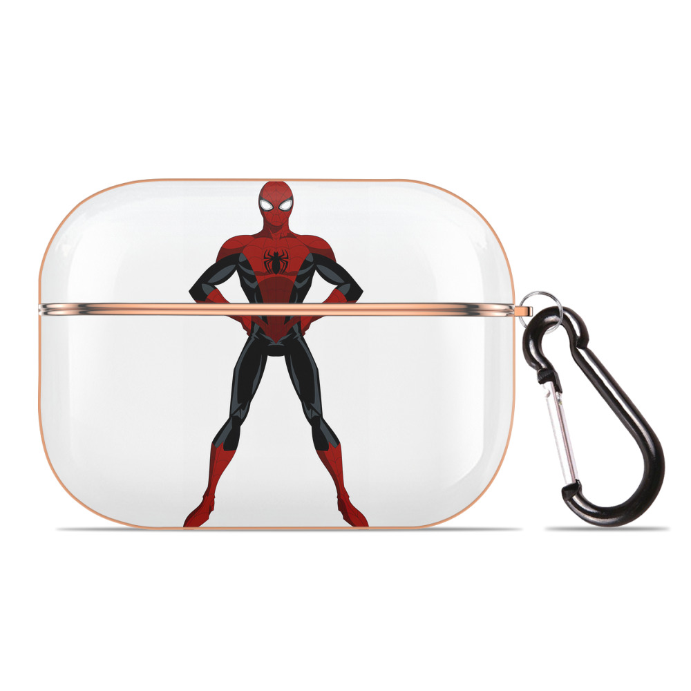 （画像用） Spider Man スパイダーマン 【AirPods Pro用】ハードシェル保護ケース｜耐衝撃・防指紋・カラビナ付き商品仕様
