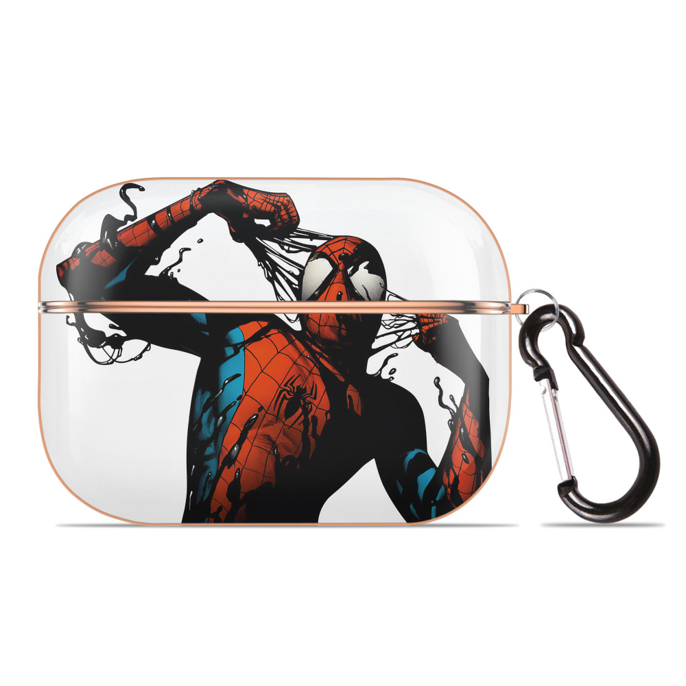 （画像用） Spider Man スパイダーマン 【AirPods Pro用】ハードシェル保護ケース｜耐衝撃・防指紋・カラビナ付き商品仕様