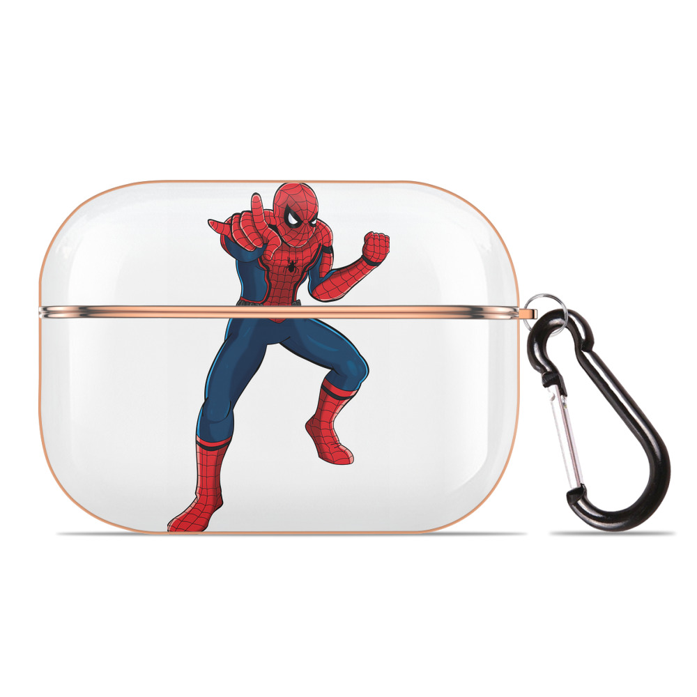 （画像用） Spider Man スパイダーマン 【AirPods Pro用】ハードシェル保護ケース｜耐衝撃・防指紋・カラビナ付き商品仕様