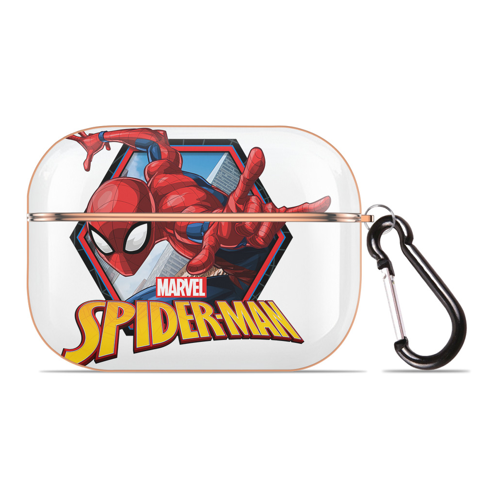 （画像用） Spider Man スパイダーマン 【AirPods Pro用】ハードシェル保護ケース｜耐衝撃・防指紋・カラビナ付き商品仕様