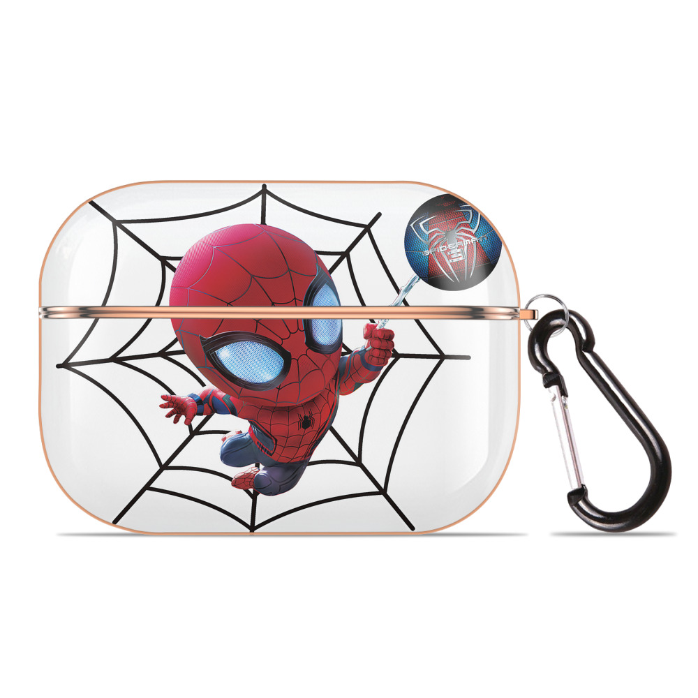 （画像用） Spider Man スパイダーマン 【AirPods Pro用】ハードシェル保護ケース｜耐衝撃・防指紋・カラビナ付き商品仕様
