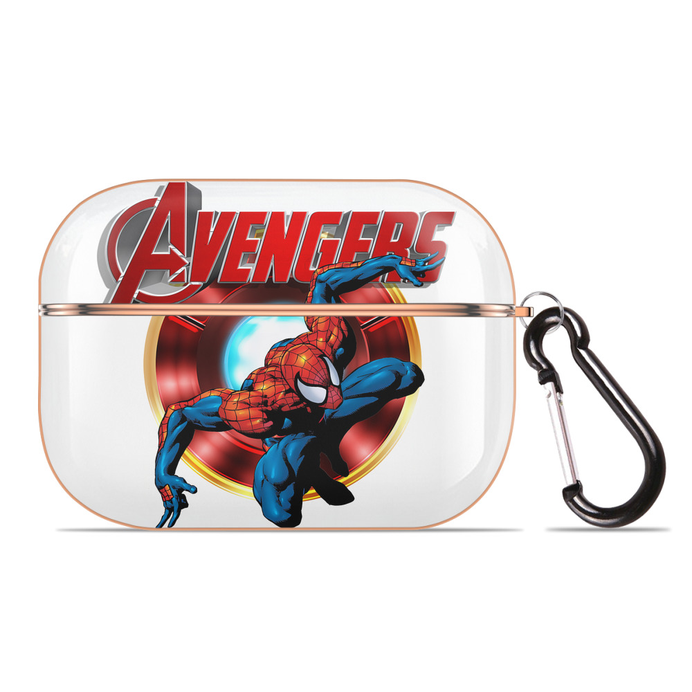 （画像用） Spider Man スパイダーマン 【AirPods Pro用】ハードシェル保護ケース｜耐衝撃・防指紋・カラビナ付き商品仕様