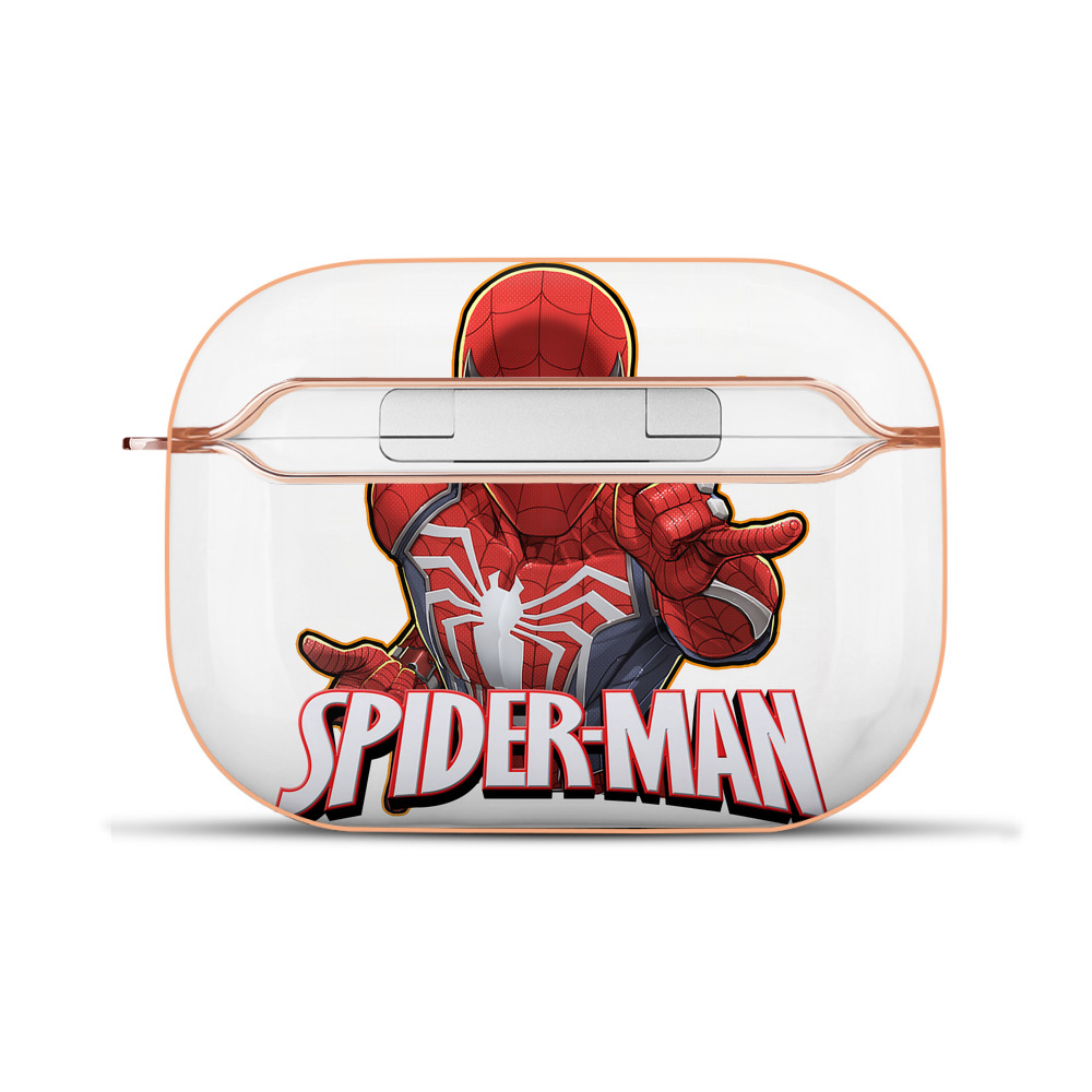 （画像用） Spider Man スパイダーマン 【AirPods Pro用】ハードシェル保護ケース｜耐衝撃・防指紋・カラビナ付き商品仕様
