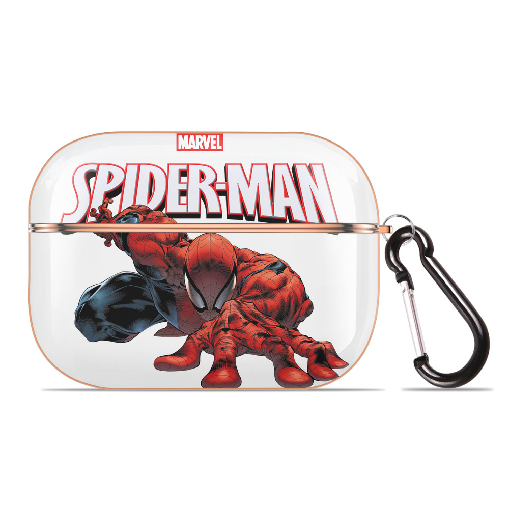 （画像用） Spider Man スパイダーマン 【AirPods Pro用】ハードシェル保護ケース｜耐衝撃・防指紋・カラビナ付き商品仕様