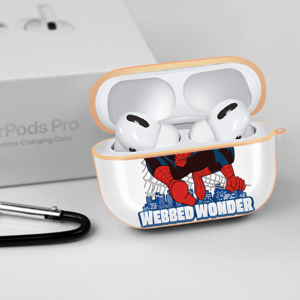 Spider Man スパイダーマン 【AirPods Pro用】ハードシェル保護ケース｜耐衝撃・防指紋・カラビナ付き商品仕様