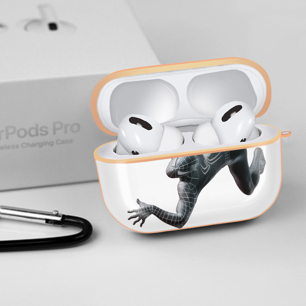 Spider Man スパイダーマン 【AirPods Pro用】ハードシェル保護ケース｜耐衝撃・防指紋・カラビナ付き商品仕様
