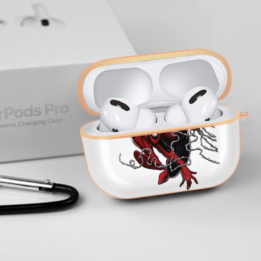 Spider Man スパイダーマン 【AirPods Pro用】ハードシェル保護ケース｜耐衝撃・防指紋・カラビナ付き商品仕様