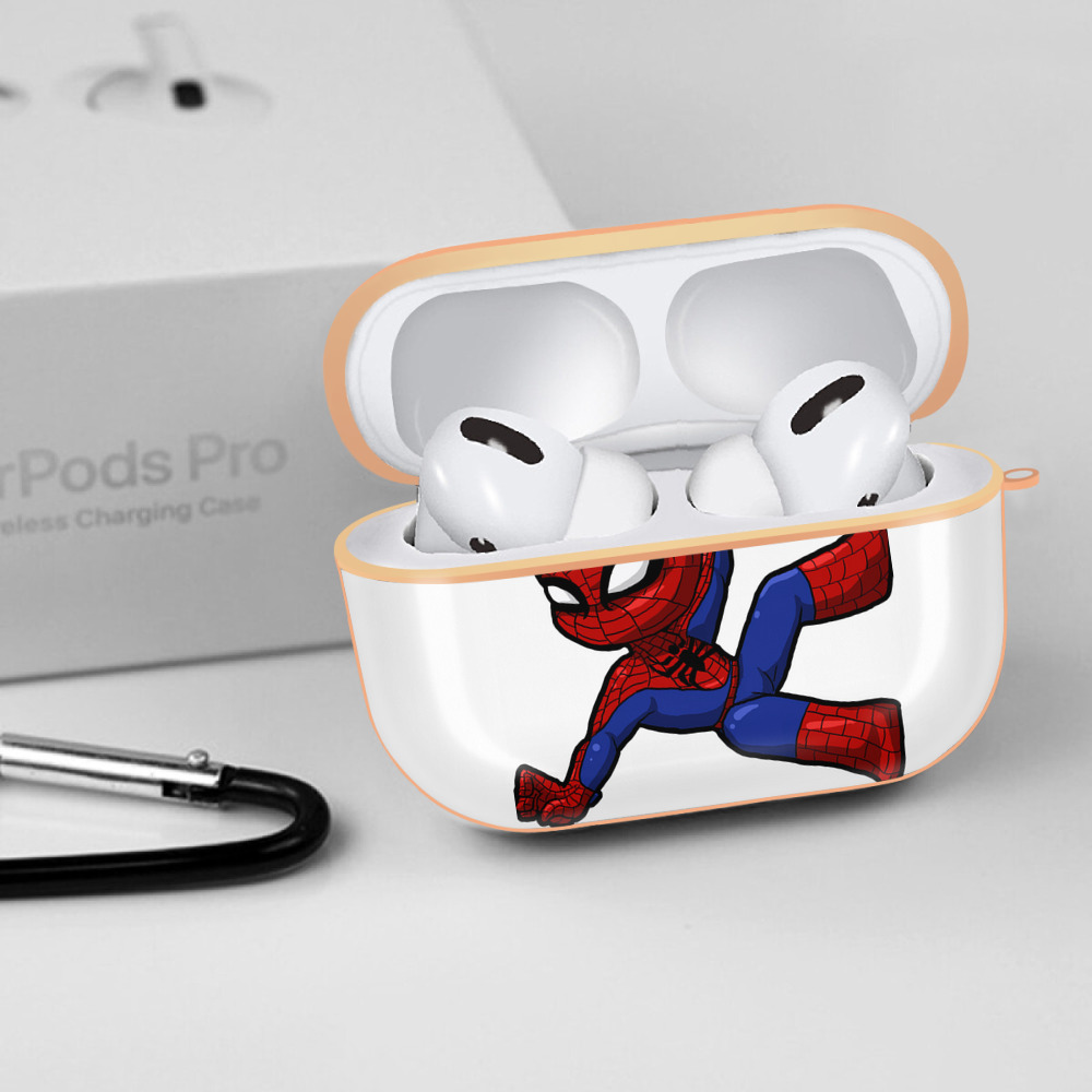 Spider Man スパイダーマン 【AirPods Pro用】ハードシェル保護ケース｜耐衝撃・防指紋・カラビナ付き商品仕様