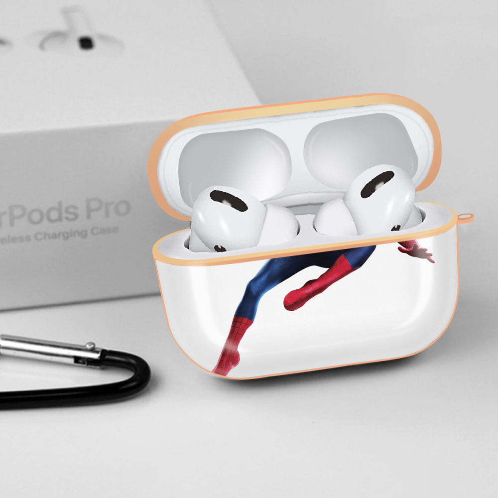 Spider Man スパイダーマン 【AirPods Pro用】ハードシェル保護ケース｜耐衝撃・防指紋・カラビナ付き商品仕様