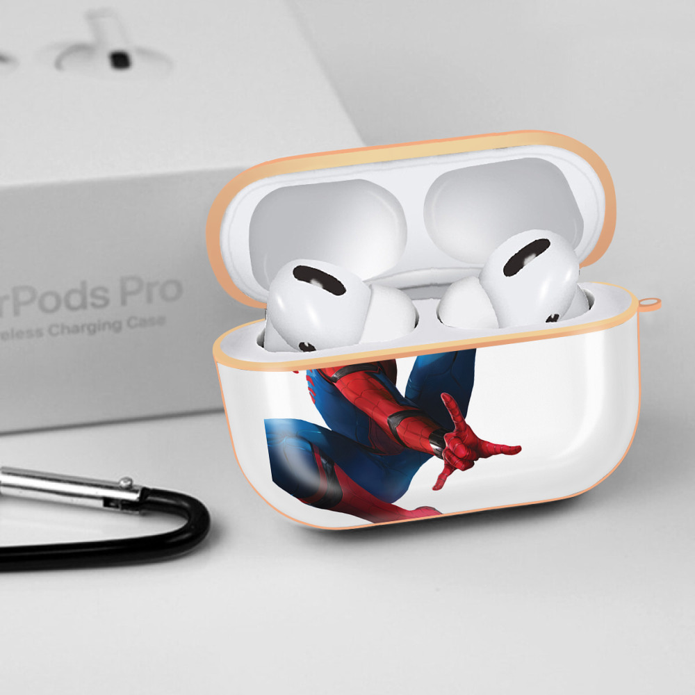 Spider Man スパイダーマン 【AirPods Pro用】ハードシェル保護ケース｜耐衝撃・防指紋・カラビナ付き商品仕様