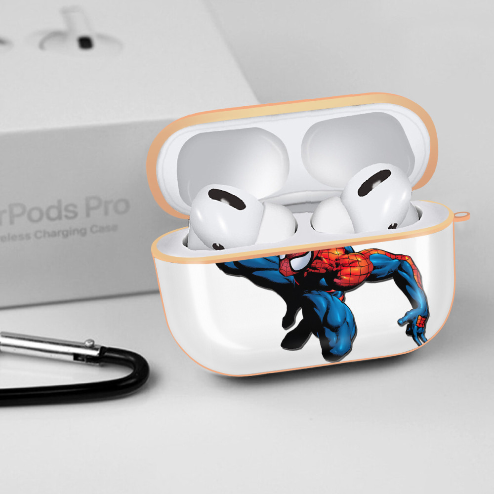 Spider Man スパイダーマン 【AirPods Pro用】ハードシェル保護ケース｜耐衝撃・防指紋・カラビナ付き商品仕様