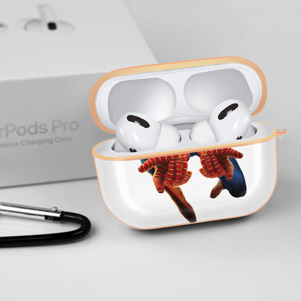 Spider Man スパイダーマン 【AirPods Pro用】ハードシェル保護ケース｜耐衝撃・防指紋・カラビナ付き商品仕様