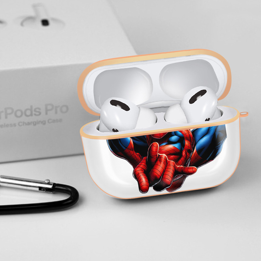 Spider Man スパイダーマン 【AirPods Pro用】ハードシェル保護ケース｜耐衝撃・防指紋・カラビナ付き商品仕様